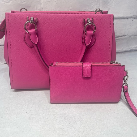 Michael Kors Marilyn Satchel Bag and Wallet Set Cerise - Picture 2 of 8